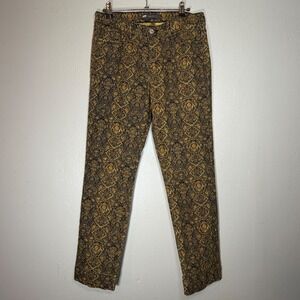 Levis Mid Rise Skinny Jeans Gold Black Damask Paisley Print 58739-0006 10M
